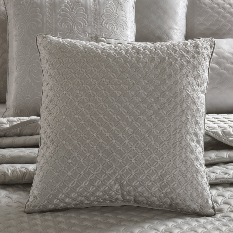 Lyndon 16" Square Decorative Throw Pillow, Silver