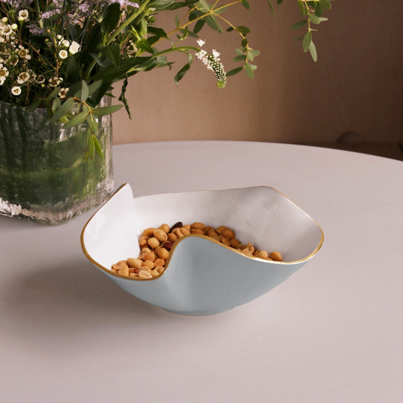 Encanto Aries Bowl, White/Slate, 8.25"