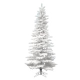 Flocked White Spruce Slim Artificial Christmas Tree