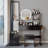 Full Body Mirror Cabinet + Round LED Vanity Table + Cushioned Stool, 17\-1080785549