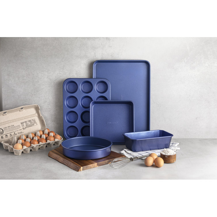 Granite Stone Blue 5 Piece Cookware Set, Ultra Non-Stick, Dishwasher Safe