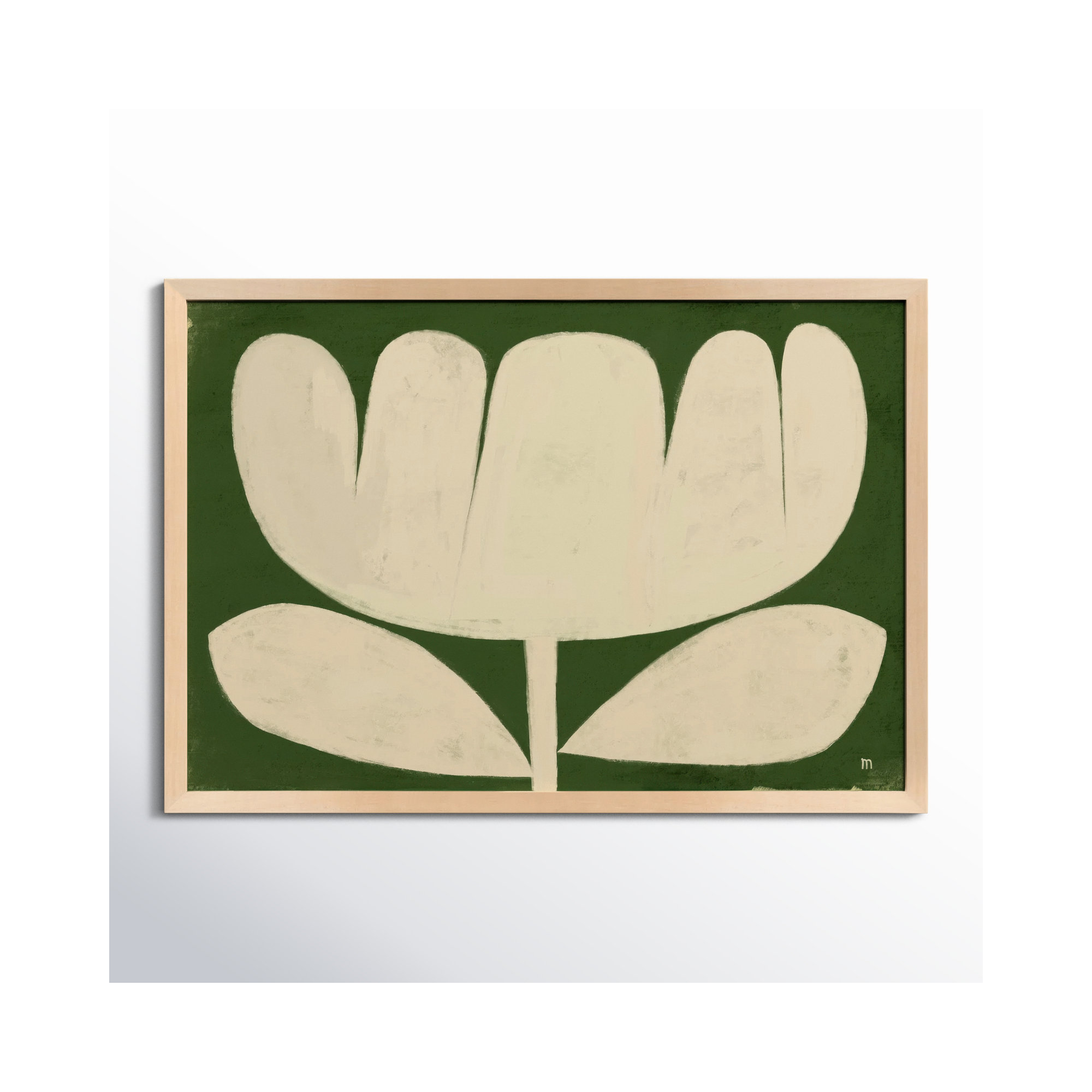 Flower On Green by StudioM, 35" H x 50" W x 1.25" D, Maple