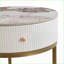 Table basse en pierre frittée de 19,68 pouces pour la chambre à coucher du salon, structure facile à nettoyer et robuste