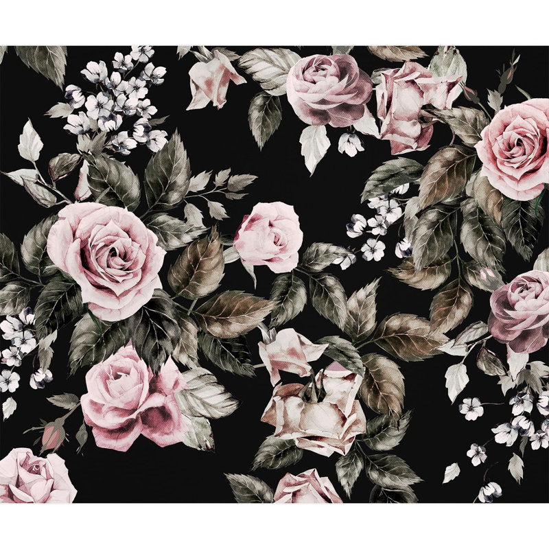 Bordure florale pelez et collez, L 120 po x l 144 po