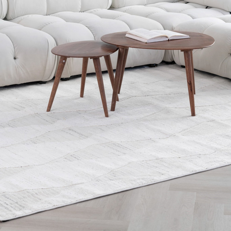 Rug Modern Indoor Area Rug, Cream Beige., Rectangle 3'11" x 5'7"