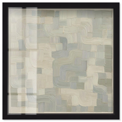 Décoration murale abstraite «Pale Labyrinth II» par Art Remedy, cadre noir, 20 x 20