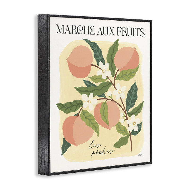 Marche aux pêche, estampe numérique encadrée par Wild Apple Portfolio, H 30 po x l 24 po, Giclée encadrée noir minuit