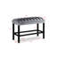 Banc de salle à manger en velours noir gris - Bois, hauteur comptoir de construction pour velours gris / noir, bois massif