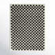 Walker Checkered Charcoal/Cream Shag Area Rug