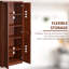 Armoire de rangement autoportante 63 po à 2 portes avec tablettes à 5 niveaux et 2 tablettes réglables pour la salle à manger HOMcom