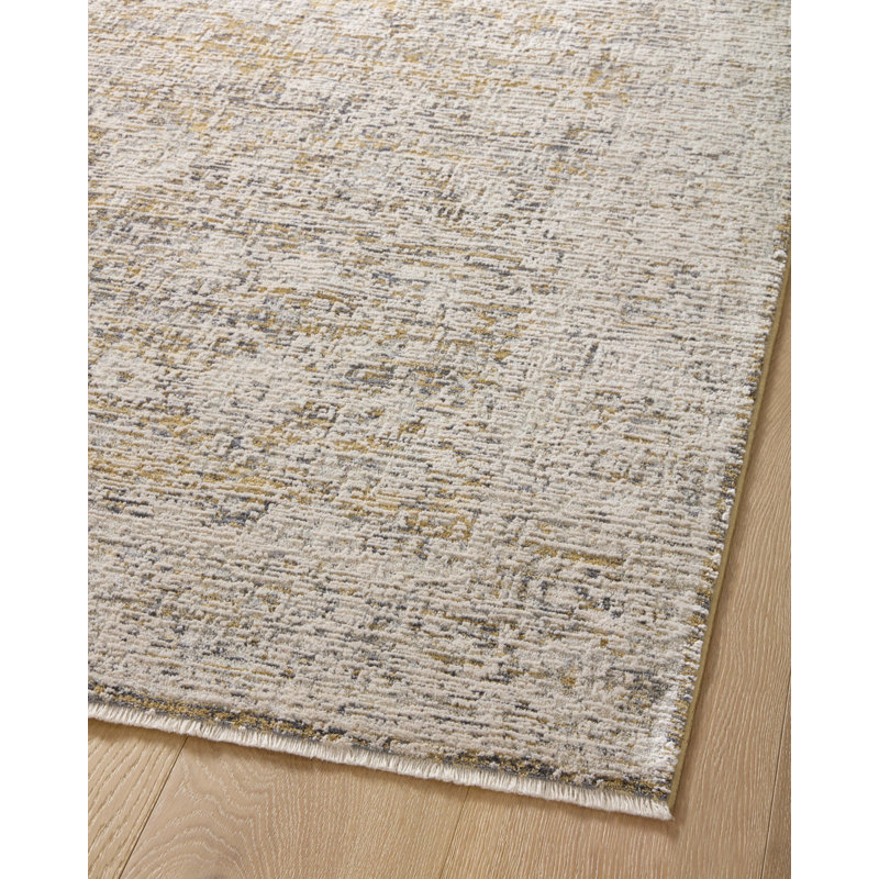 Tapis doré / beige Amber Lewis x Loloi Alie, Rectangle 5 pi 3 po x 7 pi 9 po