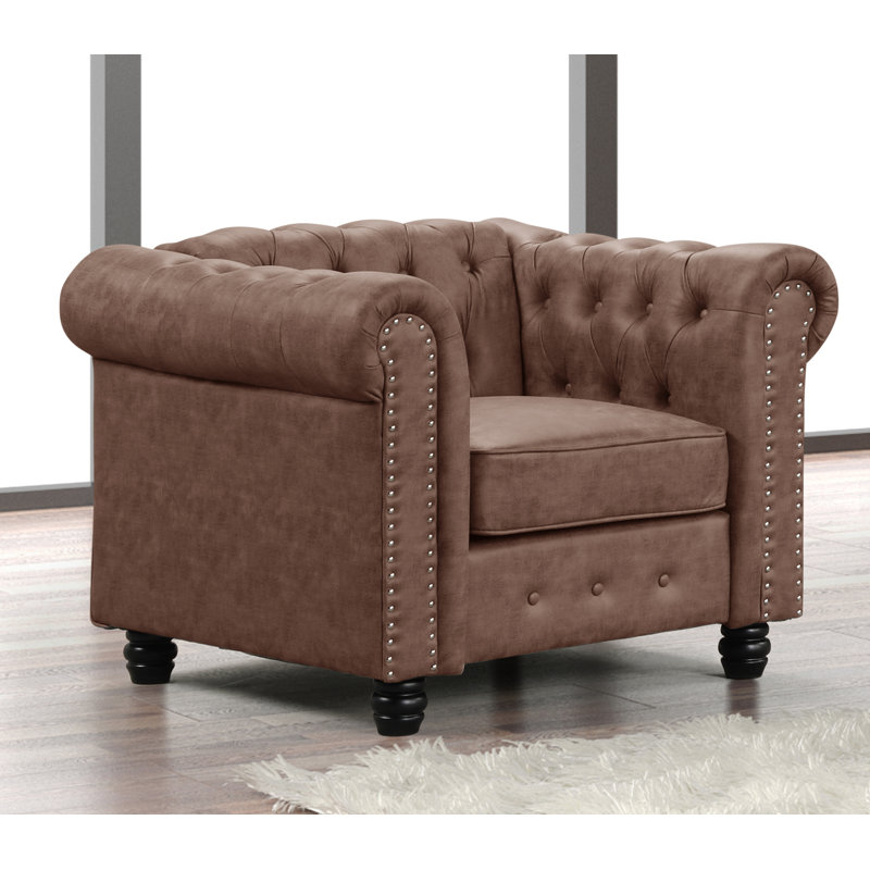 Fauteuil Audwin, Mélange de polyester brun