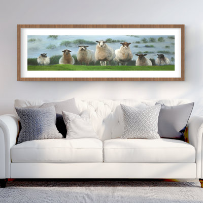 Flock of Sheep - Framed Matted Print for Home Decor