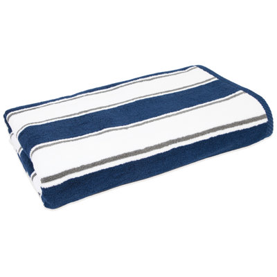 Aston & Arden Pinstriped 100% Cotton Beach Towel 35x70