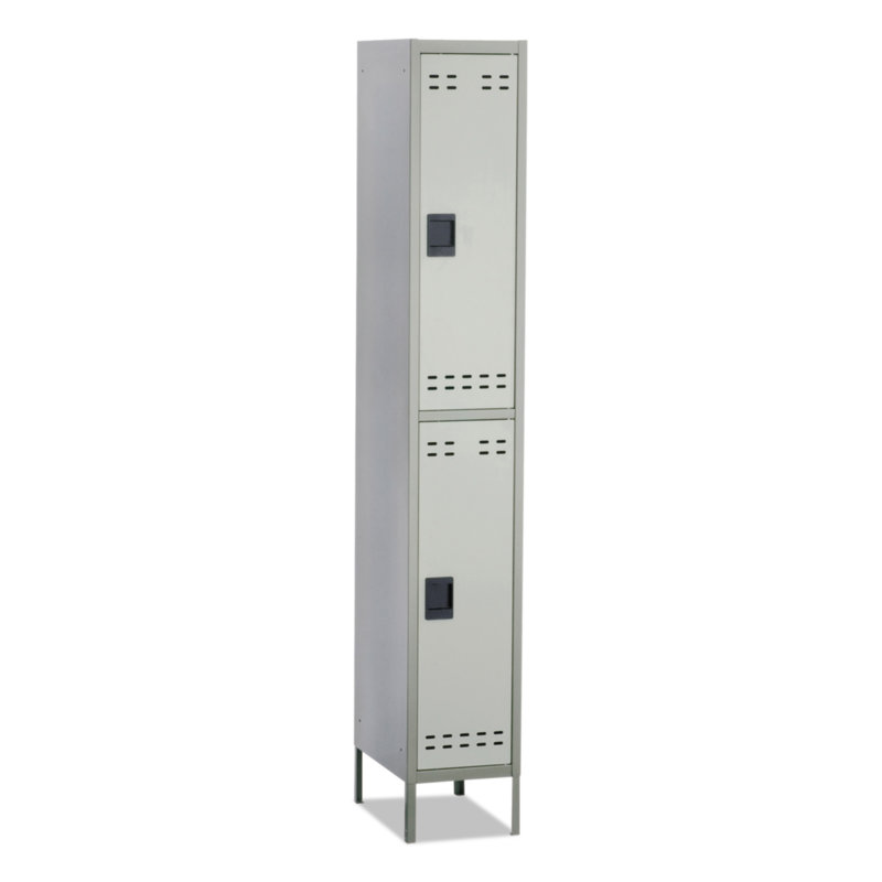 Casier large 2 niveaux 1, Gris