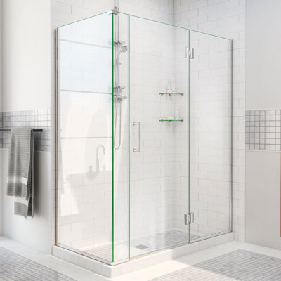 Unidoor-X 59" W x 30.38" D x 72" H Frameless Rectangle Shower Enclosure