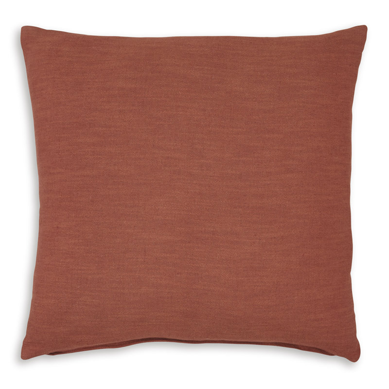 Rust Cotton Linen Blend Square Accent Pillow