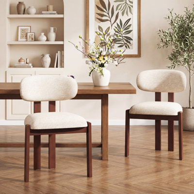 48.5 cm H Upholstered Chenille and Fabric Dining Chair
