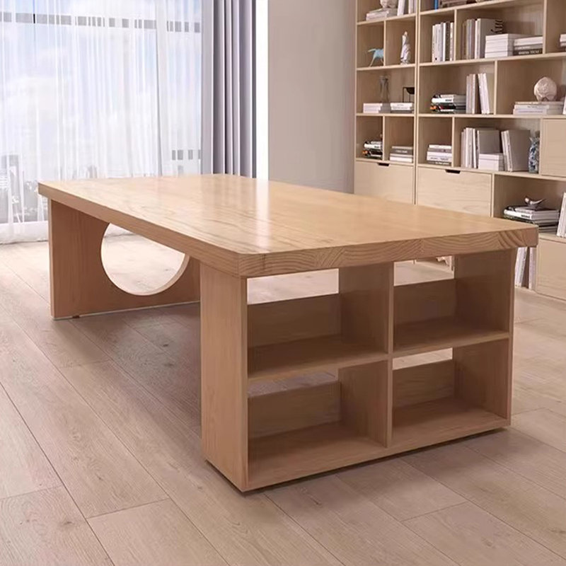 Bureau rectangulaire en bois massif Burlywood, H 29,53 po x l 70,87 po x P 31,5 po
