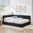 Upholstered Bed Frame with Comfortable Backrest and Armrests-1364248605