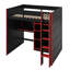 Lit mezzanine double avec bureau, lumières RVB, garde-robe et compartiments de rangement-1876614758