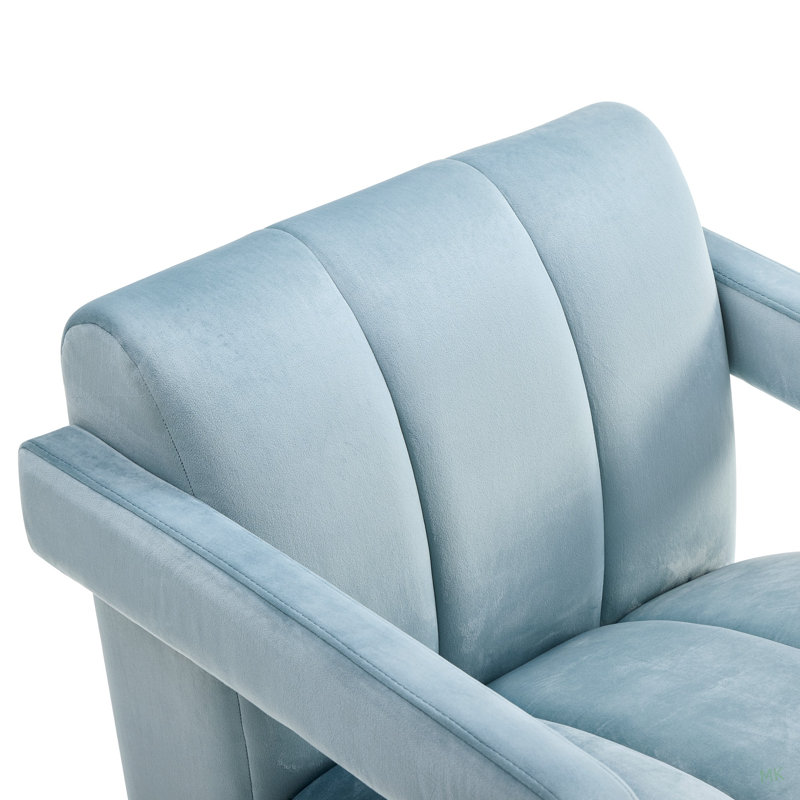 Fauteuil contemporain en velours pour salon