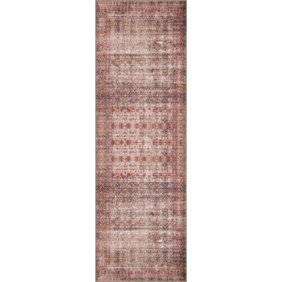 Tapis oriental aubergine / cramoisi Rakesh