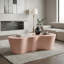 Table basse sculpturale moderne 50 po, fibre de verre, aucun assemblage requis, rose-1782116675
