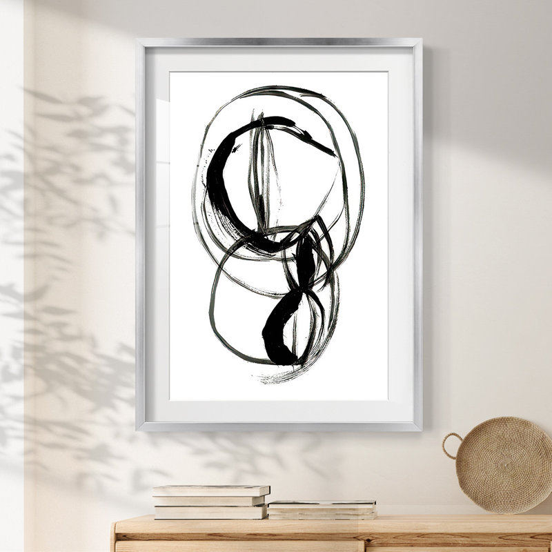 Encres I - impression encadrée, H 28,5 po x l 20,5 po, Argent argent