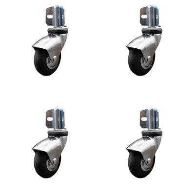 Bright Chrome Neoprene Rubber Casters