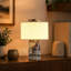 Ensemble de 2 lampes de table en marbre naturel sans fil, à intensité variable, à intensité variable, 3 lumières à DEL avec abat-jour en lin pour bureau de table de chevet