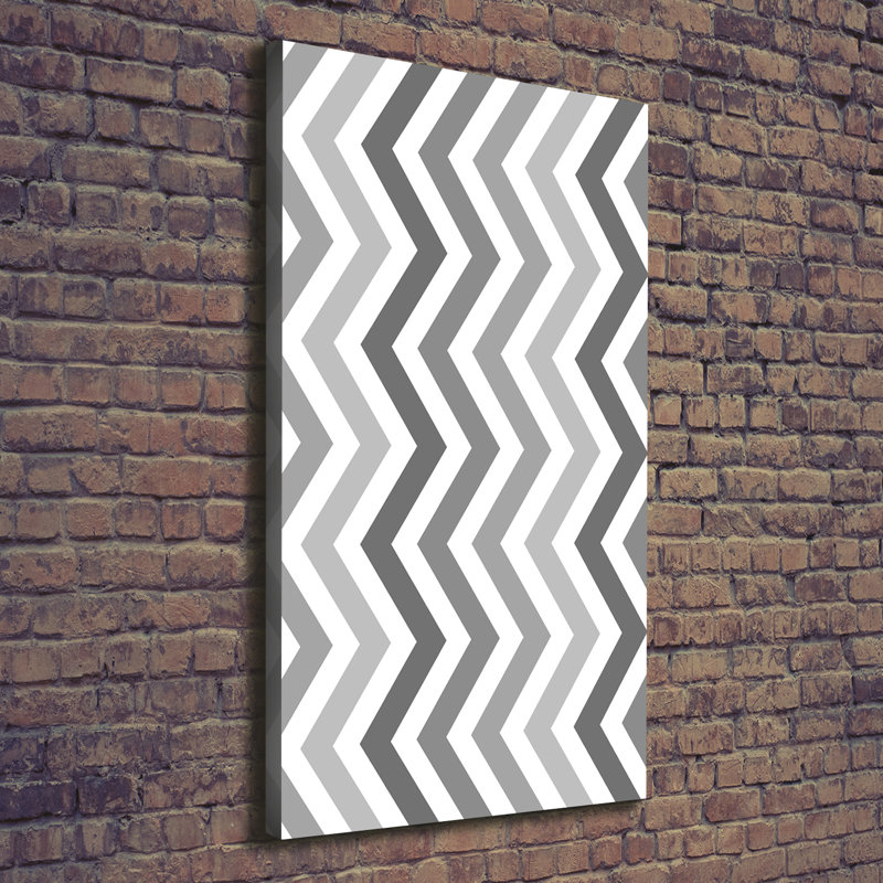 Gray Zigzags - Wrapped Canvas Print