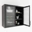 Armoire de rangement murale de style rétro avec portes en verre brumeux-106806986