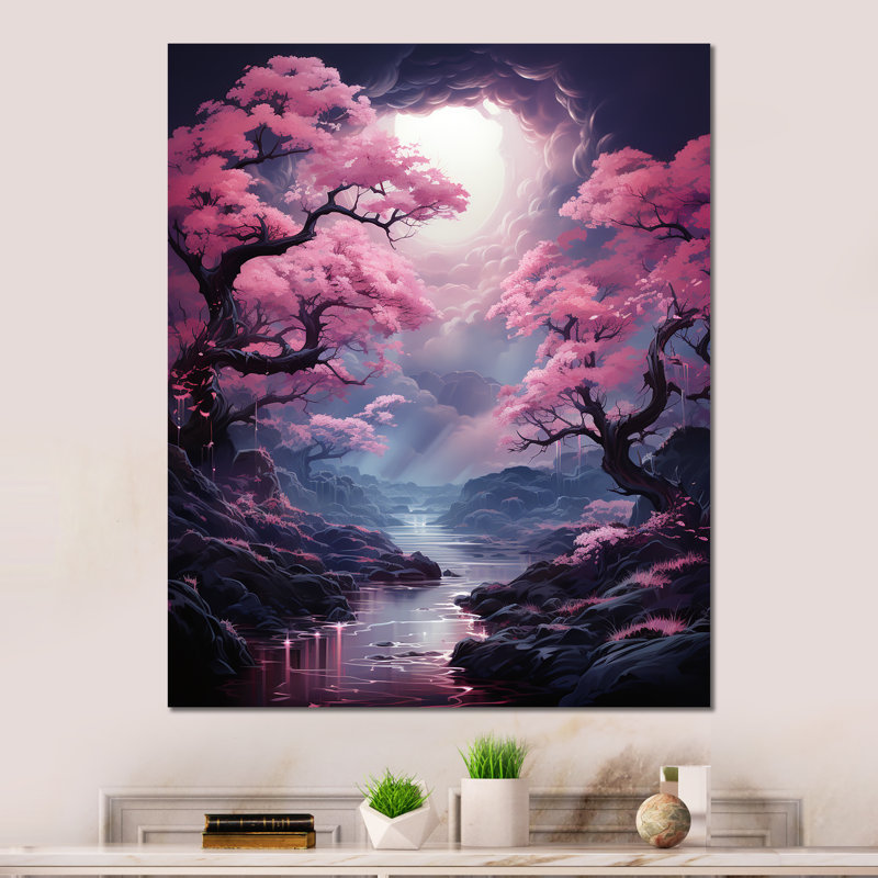 «Kawaii Landscape Wonderland River» sur, H 40 po x l 30 po x P 1,5 po