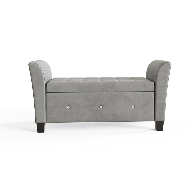 Armstrong Upholstered Storage Bench, Grey
