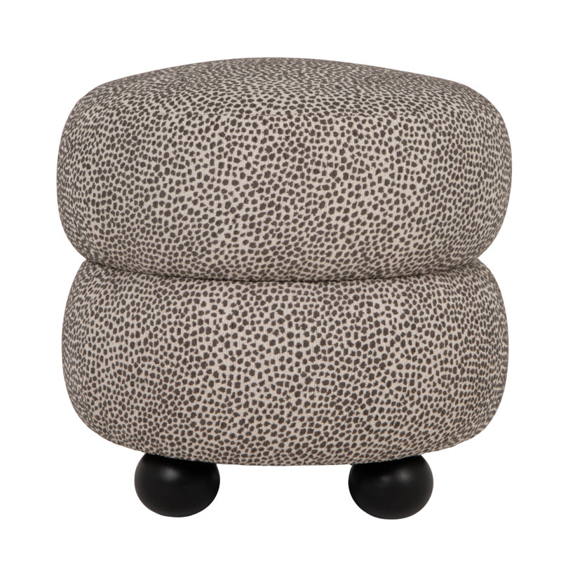 Upholstered Ottoman with Black Ball Feet