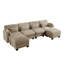 Canapé d'angle modulaire capitonné avec poufs amovibles