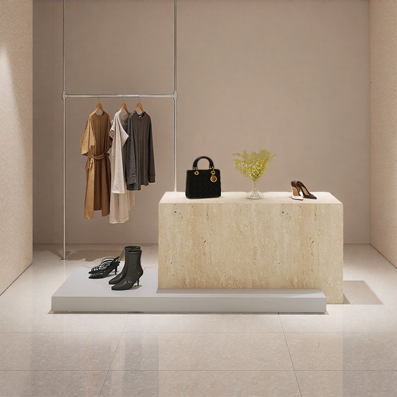 Modern Minimalist Beige Display Table