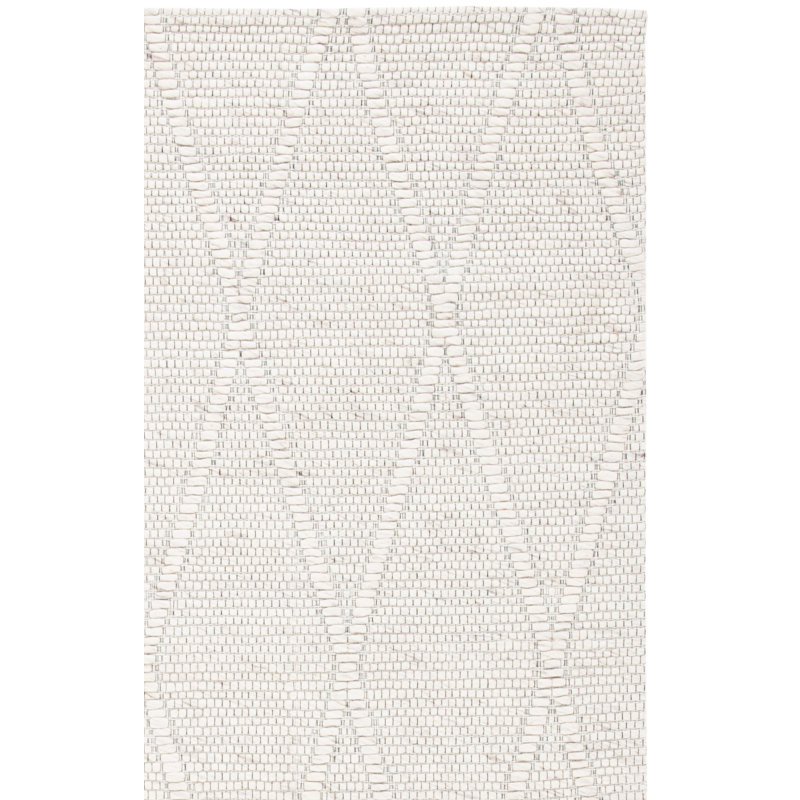 Saco Geometric Handmade Flatweave Ivory Area Rug, Rectangle 8' x 10'