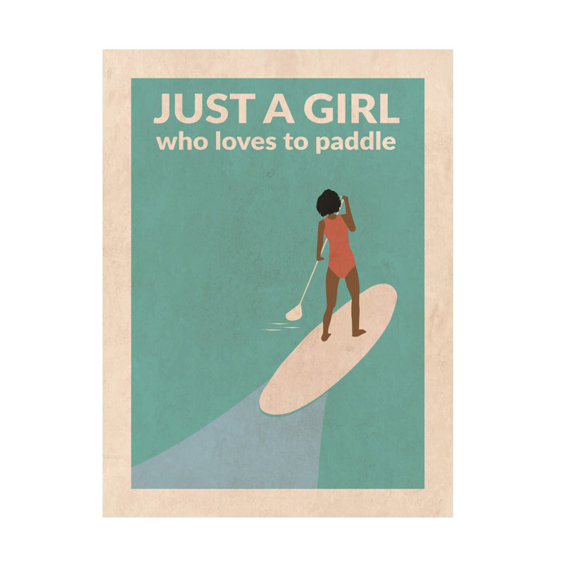 Jon Downer  Just A Girl Who Loved To Paddle Afro Canvas Art
