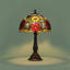 Lampe de table de style Tiffany Hantek, lampe florale rétro en verre coloré de 11,8 po avec base en métal, lampe de chevet E26 pour le salon de la chambre à coucher