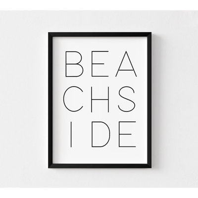 Beachside Sign Airbnb Decor Print, Nautical Life Print, Coastal Sign Wall Art, Beach Quotes Prints, Black And White Quotes Wall Art