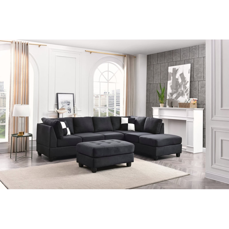 Canapé modulaire (sans repose-pieds), noir
