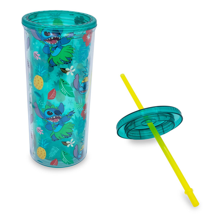 Silver Buffalo Disney Lilo & Stitch ohana Carnival Cup With Lid And Straw