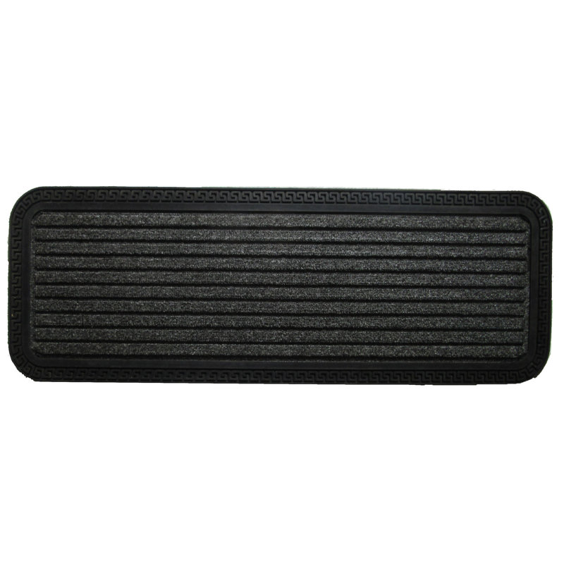 Tapis d'escalier gris / noir Bayne, Rectangle 10 po x 4 pi