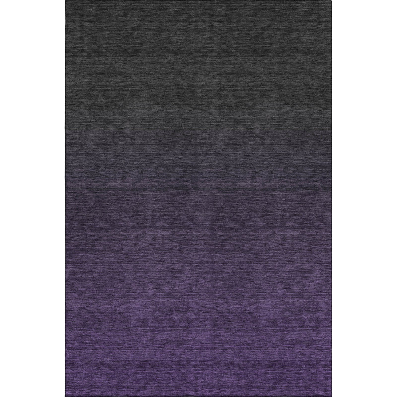 Premium Machine Washable Prisco Eggplant Rug, Rectangle 9' x 12'