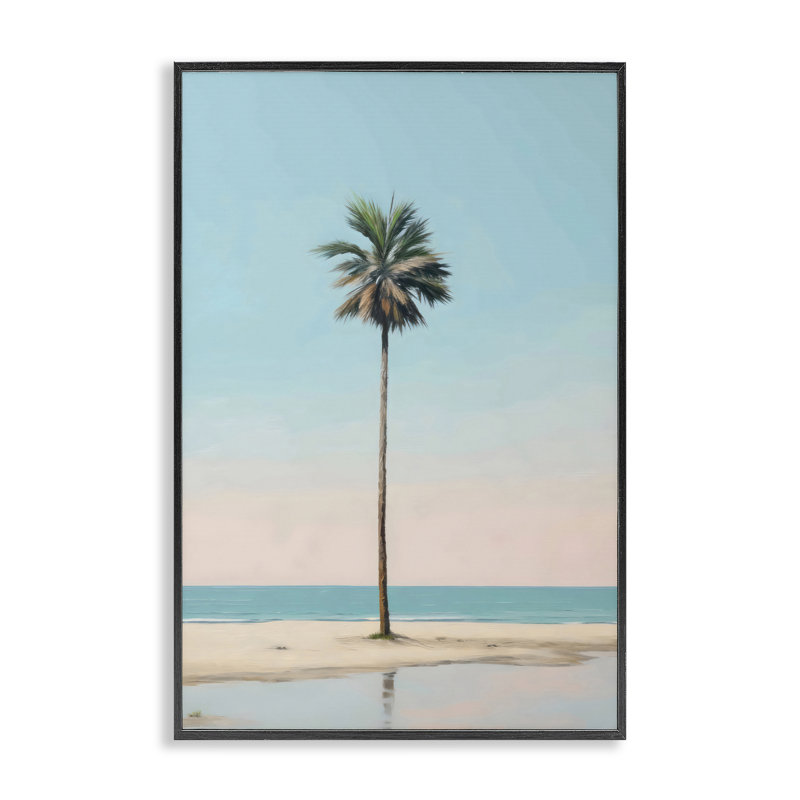 Giclée encadrée de palmier à marée haute, design par LSR Design Studio, H 18 po x l 12 po, Giclée encadrée noir minuit