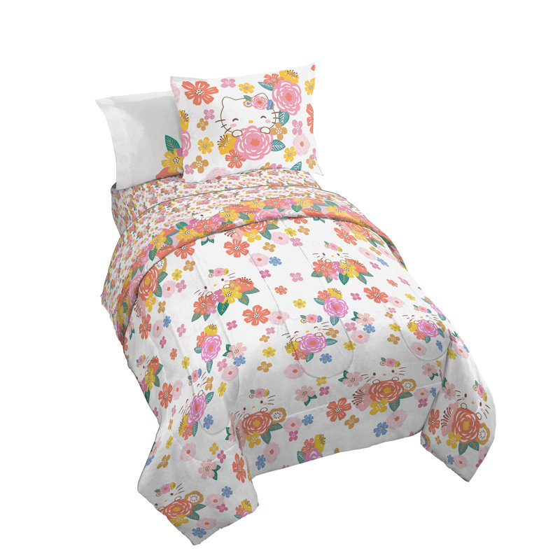 Ensemble de lit Hello Kitty, Édredon pour lit simple + 1 taie décorative stan