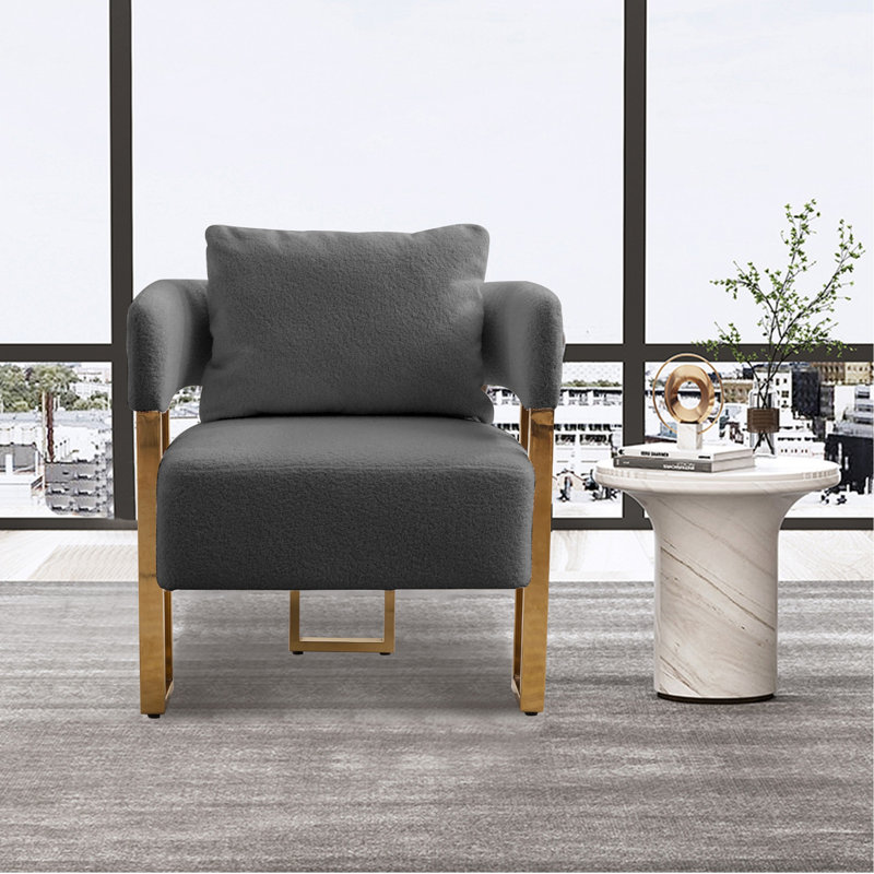 TS Modern Decorative Chair, Gray Teddy