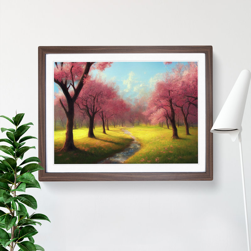 XH1022-9675X Virtuous Spring Forest 1 Piece Single Picture Frame Wall Art, 34cm H x 46cm W, Walnut